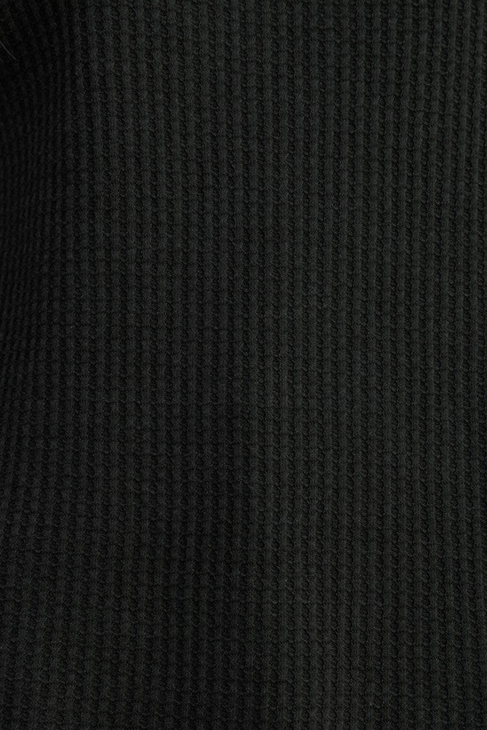 Black Crew Neck Ribbed Trim Knit Long Sleeve Top