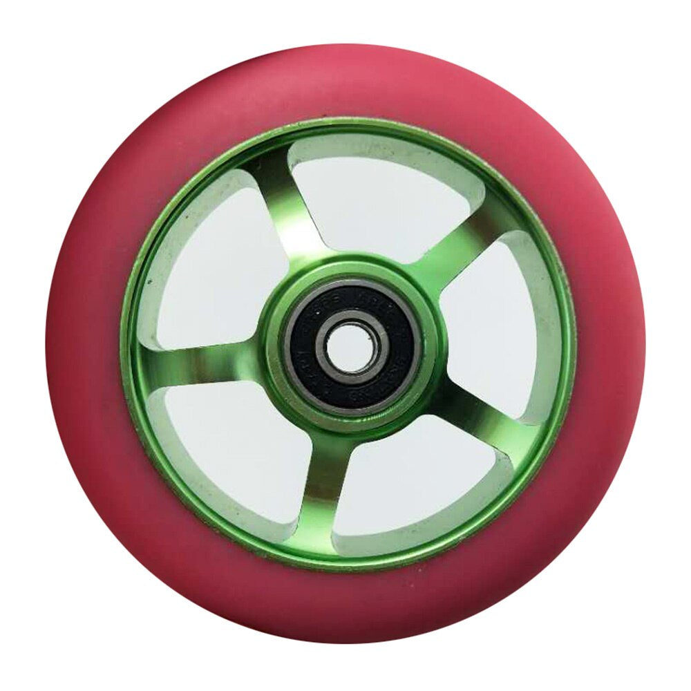 100Mm Scooter Wheels Skateboard Wheelchair Wheel Aluminium Alloy Steel Hub 2 Pieces 88A High Elasticity Precision Speed Skating