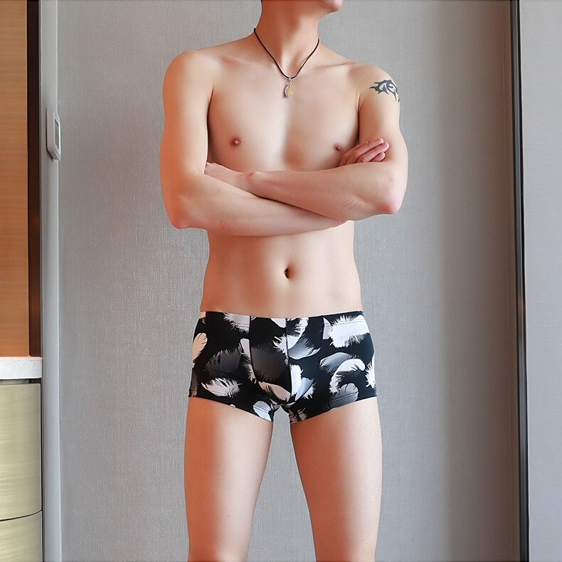 Solid Silk Cuecas Masculina Calzoncillo Boxer Shorts