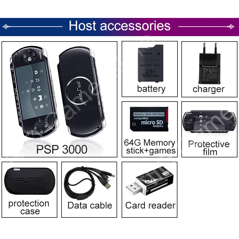 Original Sony Psp3000 Game Console PSP Handheld Gba Game Doubles Handheld Arcade Game Console FC