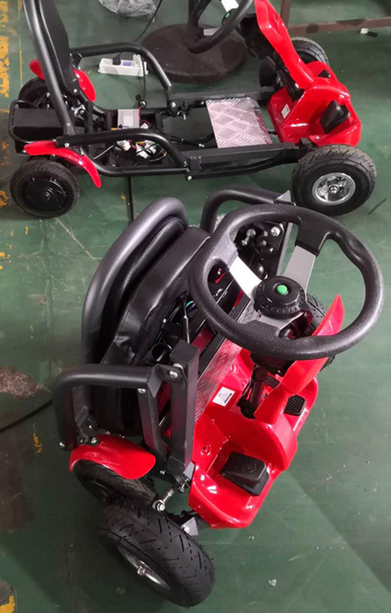 Factory Offer CE Certified Electric Folding Quad Vehicle Scooter Well Appointed Stable Suitable for Kids, Adults and the Elderly