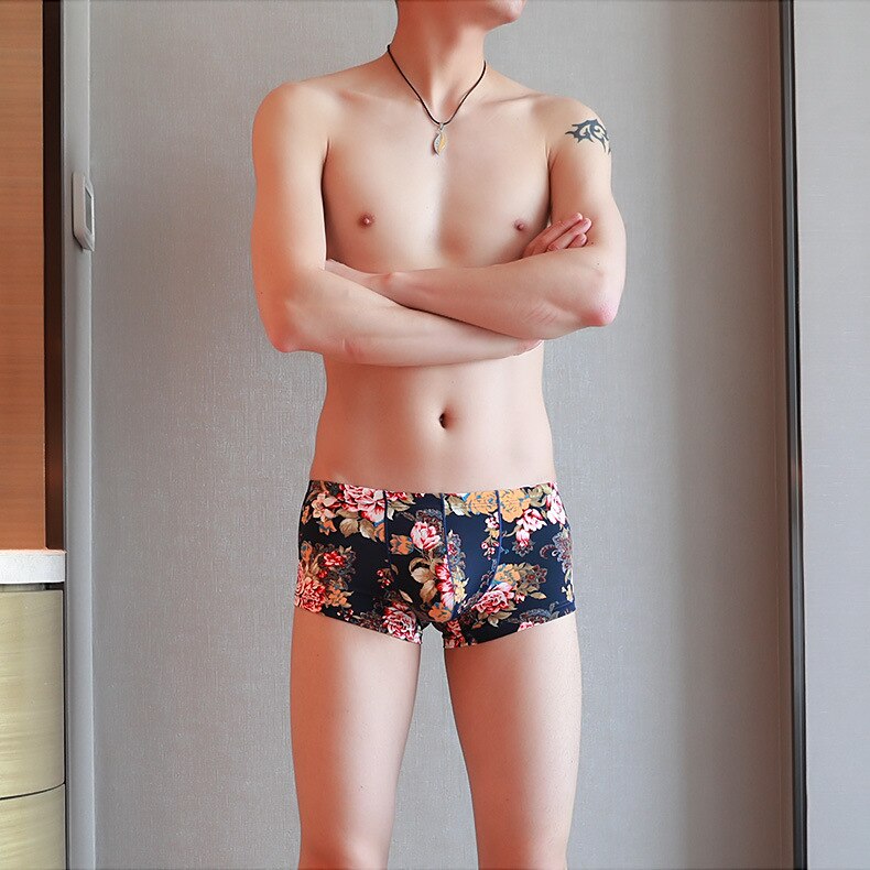 Solid Silk Cuecas Masculina Calzoncillo Boxer Shorts