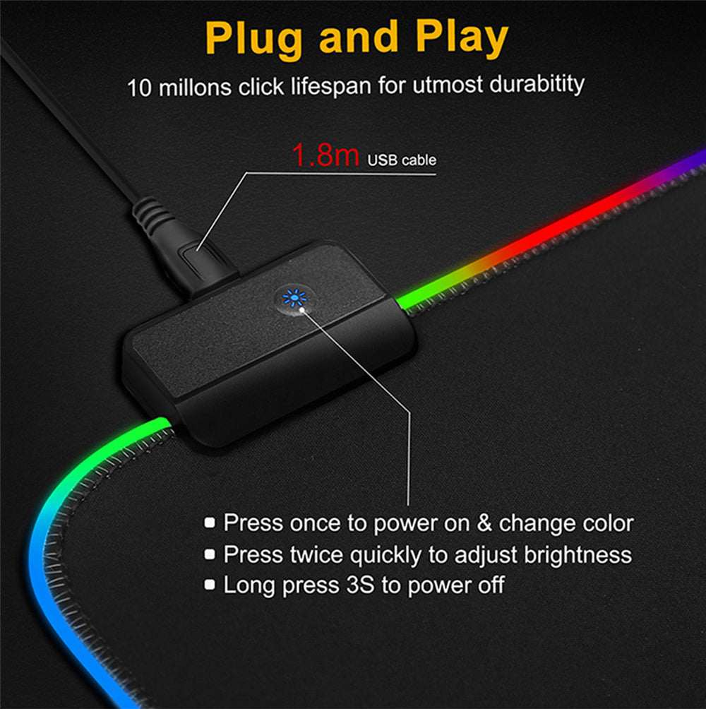 XXL Blue Star LED USB Gaming Mousepad
