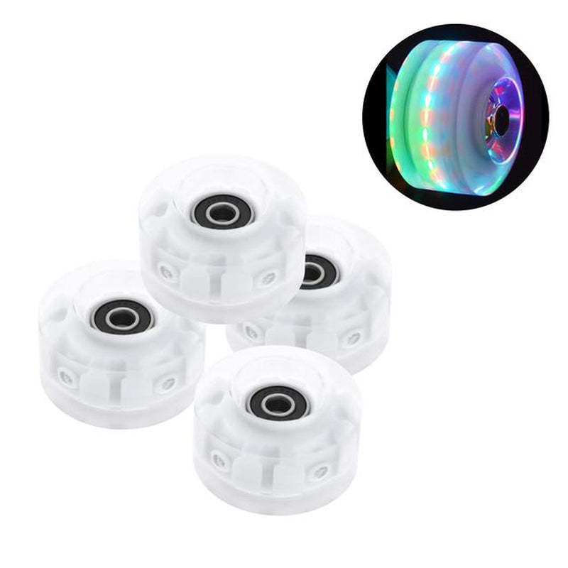 4Pack Quad Roller Skate Wheels Light up Bearings for Double Row Skating Grip Bearings Parts Free Rollerskate
