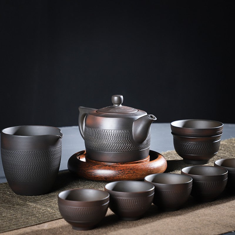 Purple Pottery of Yunnan Handmade Teapot Teacup Set