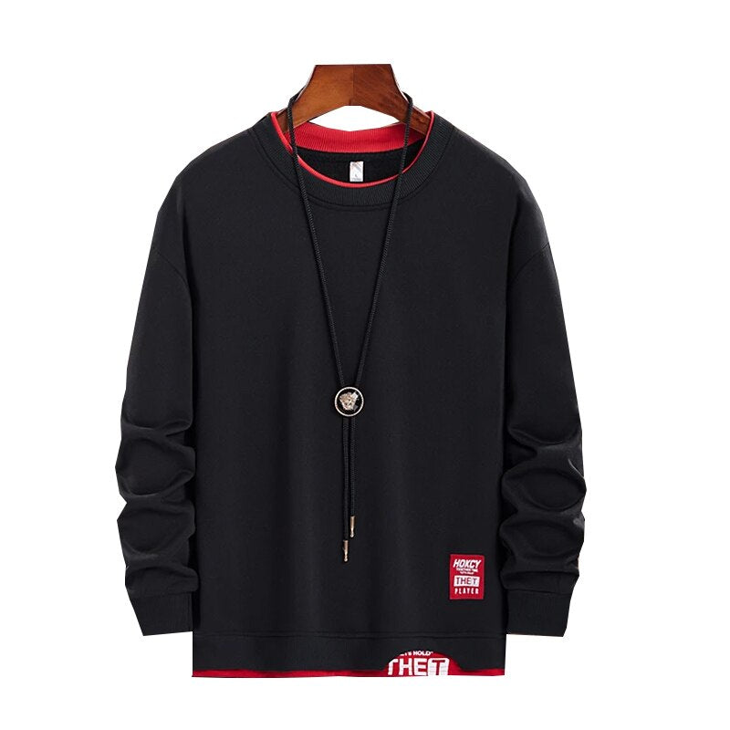 Brand Men Sweatshirts 2022 Spring Autumn Hip Hop Streetwear Mens Pullover Sweatshirt Hoodies Mens Patchwork Outwear Male Top 4XL
