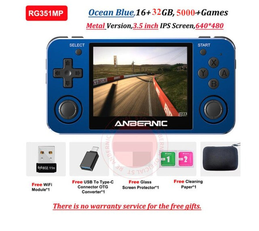 ANBERNIC 3.5 Inch IPS RG351MP Handheld Video Game Console for PS1 N64 PSP GBA FC Retro Games Player Metal Pocket Consoles Box