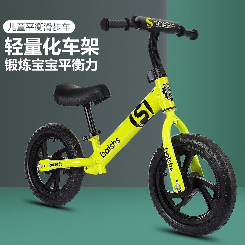 Children'S Balance Scooter 2 to 6-Year-Old Children'S Scooter 12 Inch Non-Pedal Sliding Bike for Kids 12 Inch Kid Bike