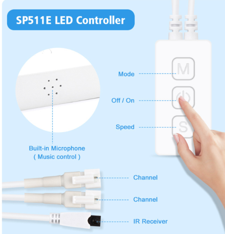 Bluetooth WS2811 Addressable RGB Strip Led Lights