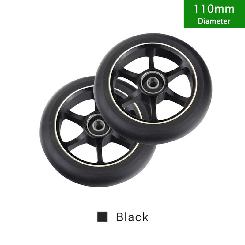 100Mm Scooter Wheels Replacement with Bearings Aluminum Wear-Resistant PU Stunt Scooter Parts Kick Scooter Accessories 2Pcs/Set