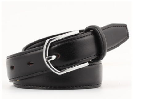 Women Female Antique Black PU Leather Belt Waist Belt Waistband Metal Alloy Buckle Jeans