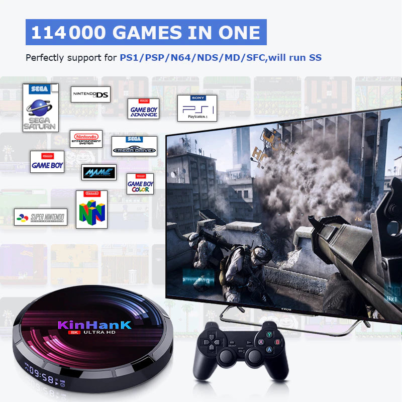 Retro Video Game Console Super Console X Max 4K HD Wifi with 114000 Games for Ps1/Psp/Dc/Sega Saturn/Md/Naomi Game Player TV Box