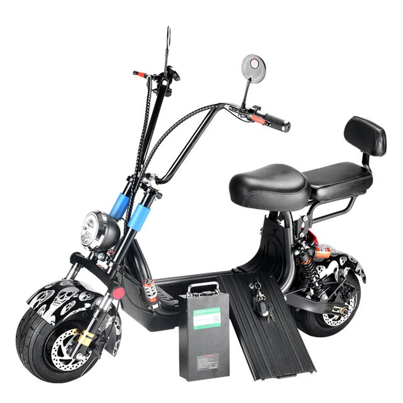 800W 48V Electric Bike Lithium Battery Mini Pedal Scooter with Two Seat for Both Men and Women
