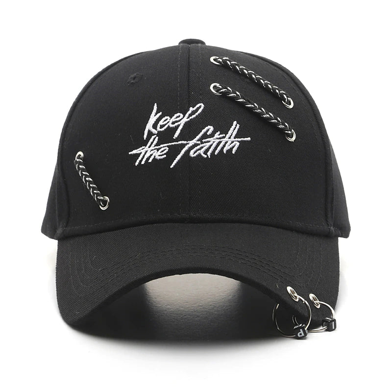 Keep the Faith Snapback Cap Man Woman Ring Chain Baseball Hat Cool Fahion Cycling Dancing Hat Cotton Sunhat 2021 New Cap