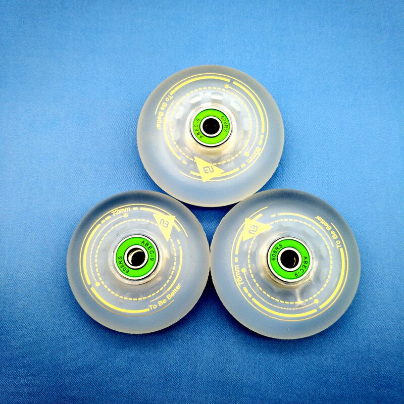 Free Shipping Roller Skate Wheel Inline Wheel Anti-Friction 90A Braking Wheel Fsk Transparent Material