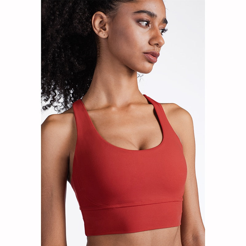 Vnazvnasi 2020 New Fabric Nylon Breathable Women Yoga Tops Bra Solid Color And Sexy Sports Wear Outdoor Exercise Clothes