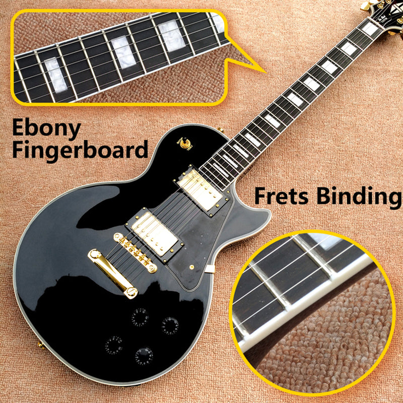 Electric Guitar, Ebony Fingerboard, Frets Binding, Gold Hardware, Black Beauty, Free Delivery