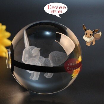 Popullar 80mm 3.15 inch Diameter Crystal Glass Poket Ball with Rotated LED Lamp Base