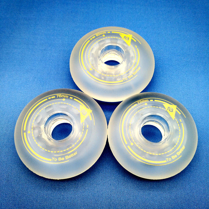 Free Shipping Roller Skate Wheel Inline Wheel Anti-Friction 90A Braking Wheel Fsk Transparent Material
