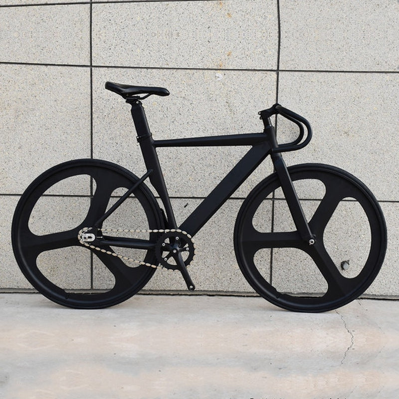 Fixed Gear Bike 700C Muscular Aluminum Alloy Frame 48Cm 52Cm 56Cm Track Fixie Bicycle with Double 3 Spokes Wheel and V Brakes