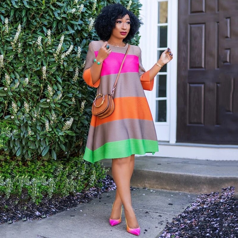 African Striped Dress