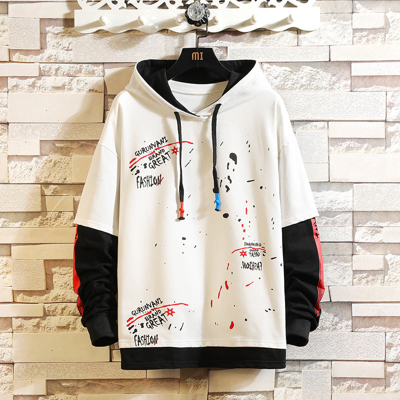Hoodie Patchwork Trendy Casual Sweatshirt