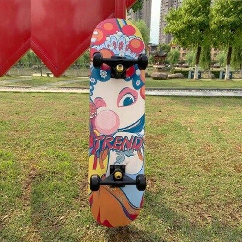 Skateboarders 79Cm/31" Beginner Adult Kids Maple Complete Skate Board Cool Double Rocker Skateboard High Speed Drift Skateboard