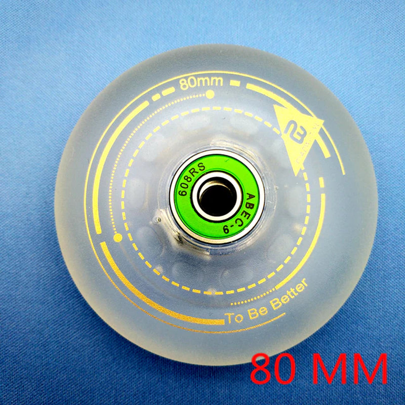 Free Shipping Roller Skate Wheel Inline Wheel Anti-Friction 90A Braking Wheel Fsk Transparent Material