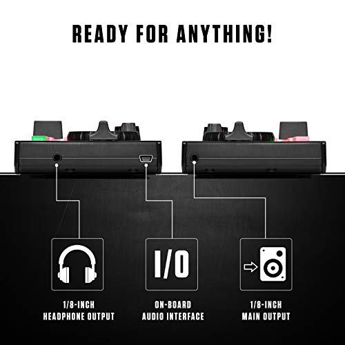 Numark DJ2GO2 Touch – Compact 2 Deck USB DJ Controller For Serato DJ with a Mixer / Crossfader, Audio Interface and Touch Capacitive Jog Wheels