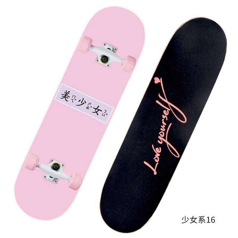 2021 New Pink Series Hot 79*21CM Skateboard Double Vertical Four Wheel Skateboard Skateboard Bamboo Enny Board Long Board Deck