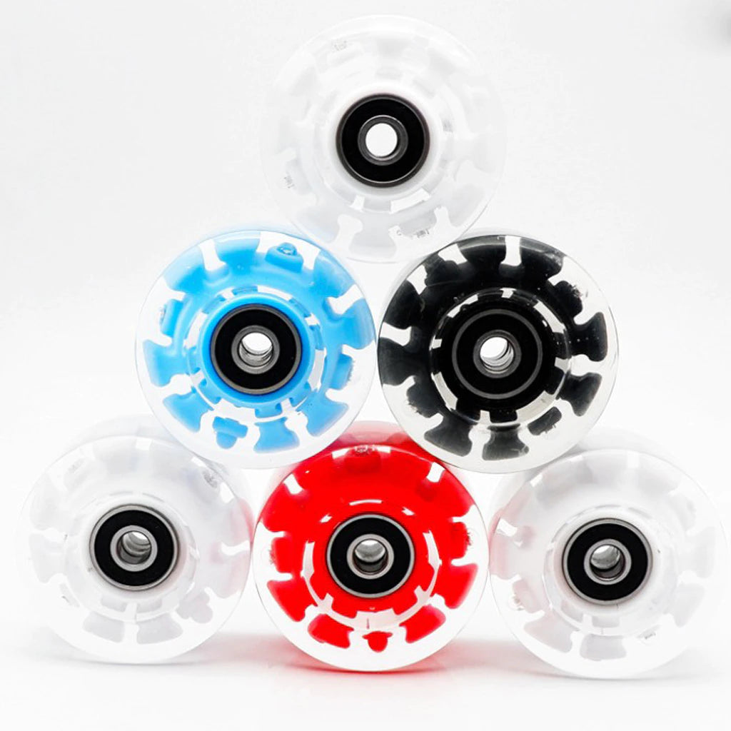 4Pack Quad Roller Skate Wheels Light up Bearings for Double Row Skating Grip Bearings Parts Free Rollerskate