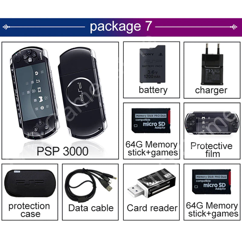 Original Sony Psp3000 Game Console PSP Handheld Gba Game Doubles Handheld Arcade Game Console FC