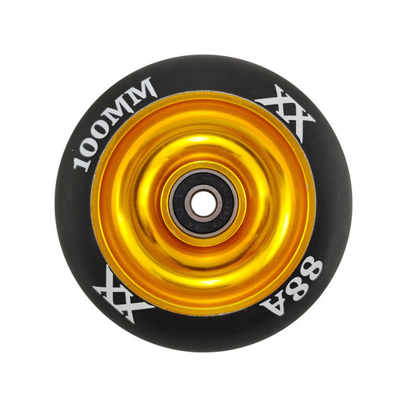100Mm Scooter Wheels Skateboard Wheelchair Wheel Aluminium Alloy Steel Hub 2 Pieces 88A High Elasticity Precision Speed Skating