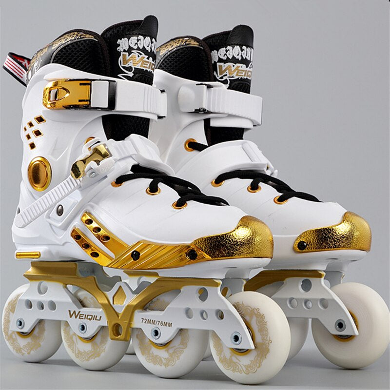 Figure Skates Adult Inline Skates Men and Women Figure Skates Four-Variable Three-Speed Skates Flat Flower
