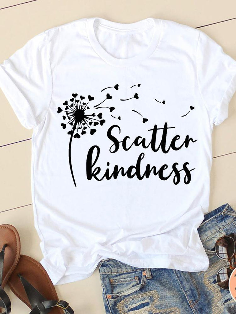 Clothing Summer Letter Printing 2022 Short Sleeve Ladies Casual Women Fashion Graphic Tee T-Shirts Female T Shirt Clothes