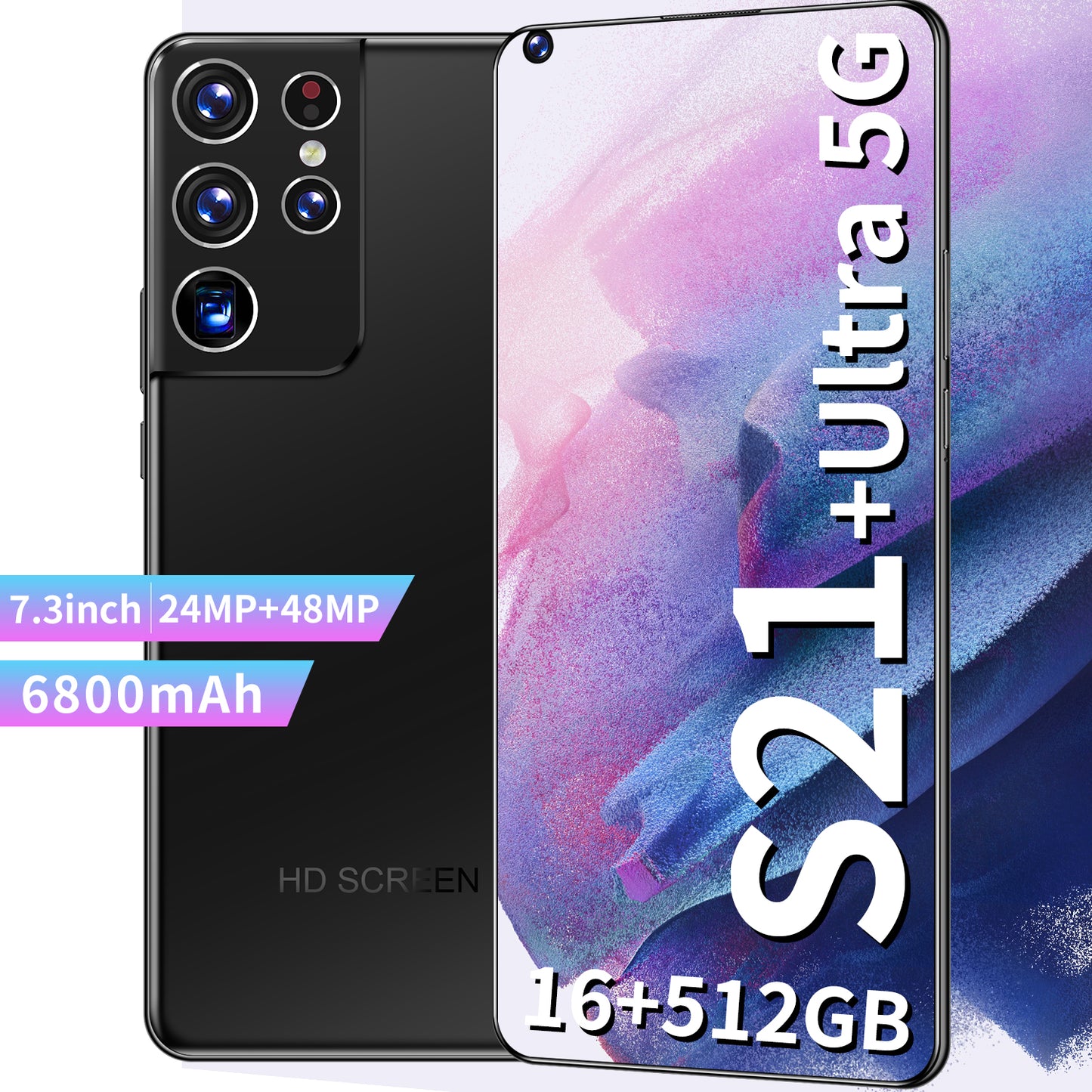 S21 7.3 Inch Smartphone With 16+512GB Large With 4g/5g Dual Sim Card
