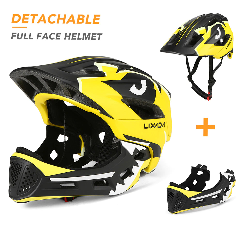 Lixada Kids Helmet Full Face Detachable Children Sports Safety Helmet for Cycling Skateboarding Roller Skating