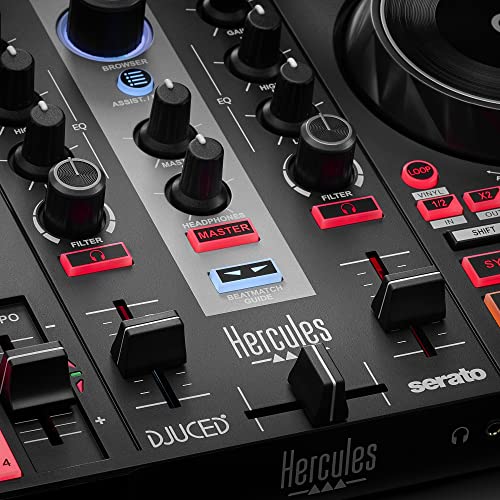 Hercules DJControl Inpulse 200 MK2 – USB DJ controller – 2 decks with 16 pads and built-in sound card – DJ software and tutorials included