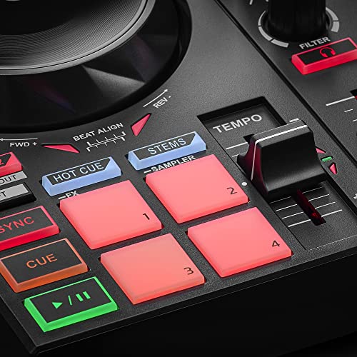 Hercules DJControl Inpulse 200 MK2 – USB DJ controller – 2 decks with 16 pads and built-in sound card – DJ software and tutorials included