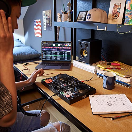 Hercules DJControl Inpulse 200 MK2 – USB DJ controller – 2 decks with 16 pads and built-in sound card – DJ software and tutorials included