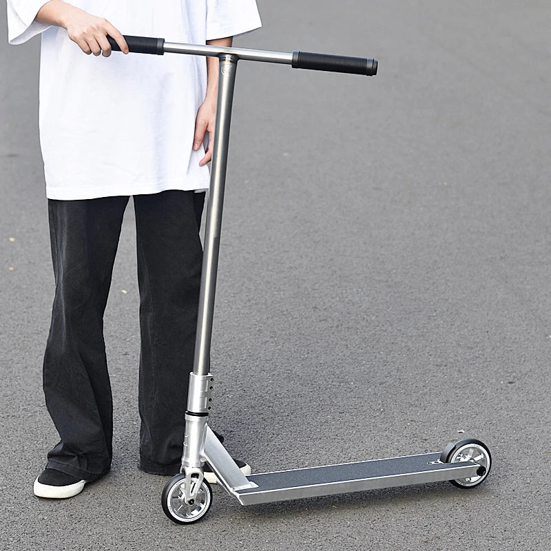 Extreme Sport Stunt Trick Pro Scooters for Adults Assembling Aluminum Competitive for Professional Beginners Black/Silver