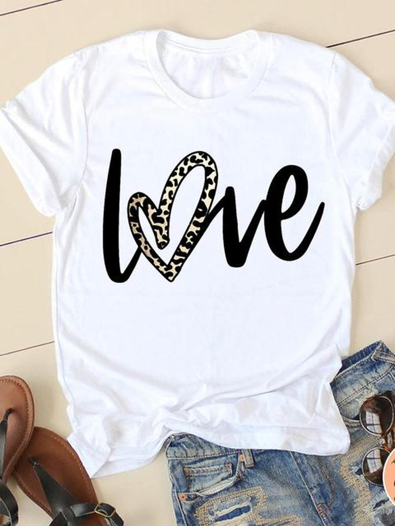 Clothing Summer Letter Printing 2022 Short Sleeve Ladies Casual Women Fashion Graphic Tee T-Shirts Female T Shirt Clothes