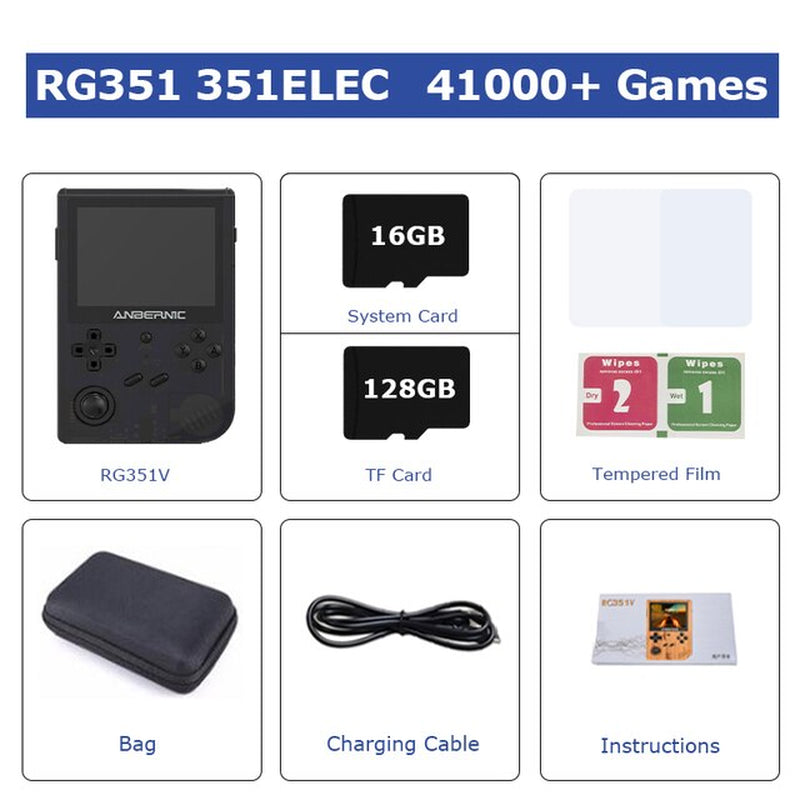 RG351V Handheld Game Console Built-In 50000+ Retro Games for SS/PSP/PS1/N64,351ELEC System Portable Game Player Support WIFI