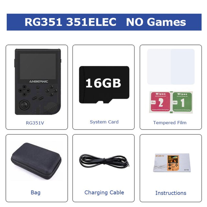 RG351V Handheld Game Console Built-In 50000+ Retro Games for SS/PSP/PS1/N64,351ELEC System Portable Game Player Support WIFI