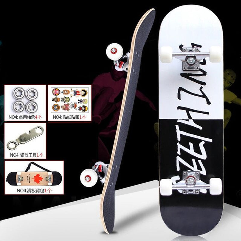 Skateboarders 79Cm/31" Beginner Adult Kids Maple Complete Skate Board Cool Double Rocker Skateboard High Speed Drift Skateboard