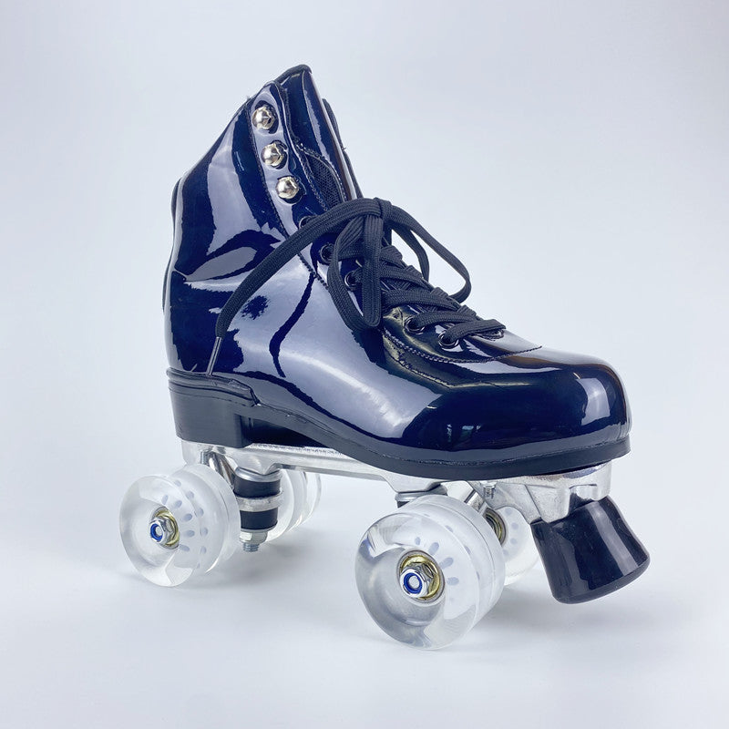 Woman Flashing Roller Quad Skate Roller Skates