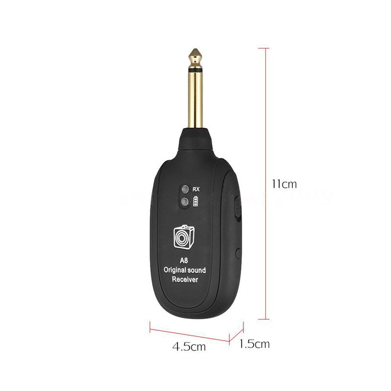 UHF Guitar Wireless System Transmitter Built-in Rechargeable Receiver