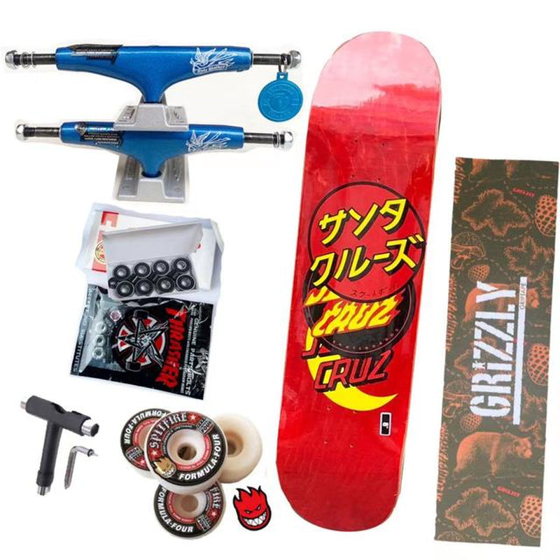 Whole Kit 8Inch Skateboard Santa Cruz Decks Spitfire Skateboard Wheelsthunder Trucks 139 Grizzly Grip Tapes