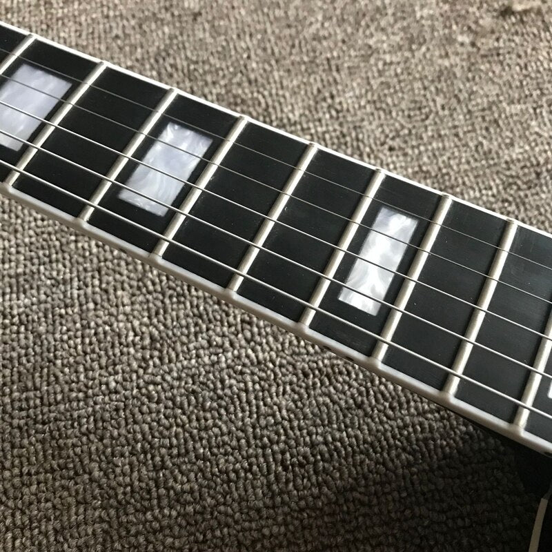 Free Delivery, Black Electric Guitar, Ebony Binding , High Quality Electric Guitar,Black Hardware Electric Guitar