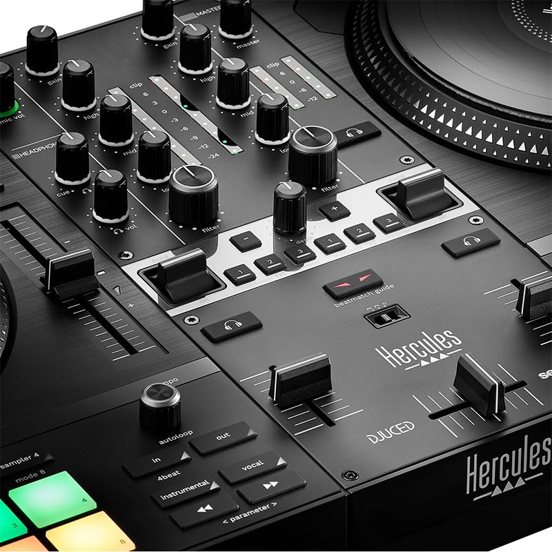 Hercules DJControl Inpulse T7 2-Deck Motorized DJ Controller with Serato Lite and DJuced and similar feel to vinyl turntables